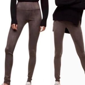 ARITZIA Wilfred Free taupe gray brown faux suede Daria leggings Sz L NWOT